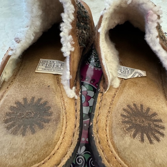 UGG Australia Leather Mules w/ Wool details and Genuine Sheepskin lining! EUC - Picture 5 of 10